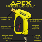 Pistola para Hidrolavadora de Alta Presión/Pressure Washer Gun THE HOSE BROS – 4000 PSI, 3/8" Entrada Giratoria, 1/4" Salida Quick Connect