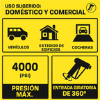 Pistola para Hidrolavadora de Alta Presión/Pressure Washer Gun THE HOSE BROS – 4000 PSI, 3/8" Entrada Giratoria, 1/4" Salida Quick Connect