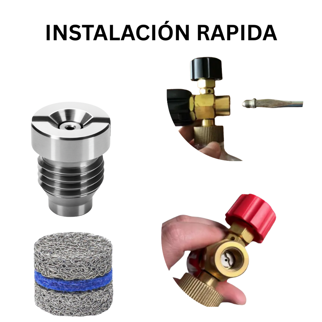 Boquilla / Orificio para Cañón de Espuma de Acero Inoxidable (Incluye Filtro) – Tamaños 1.0, 1.1, 1.25 y 1.4– Compatible con todos los cañónes de espuma / Foam Cannons
