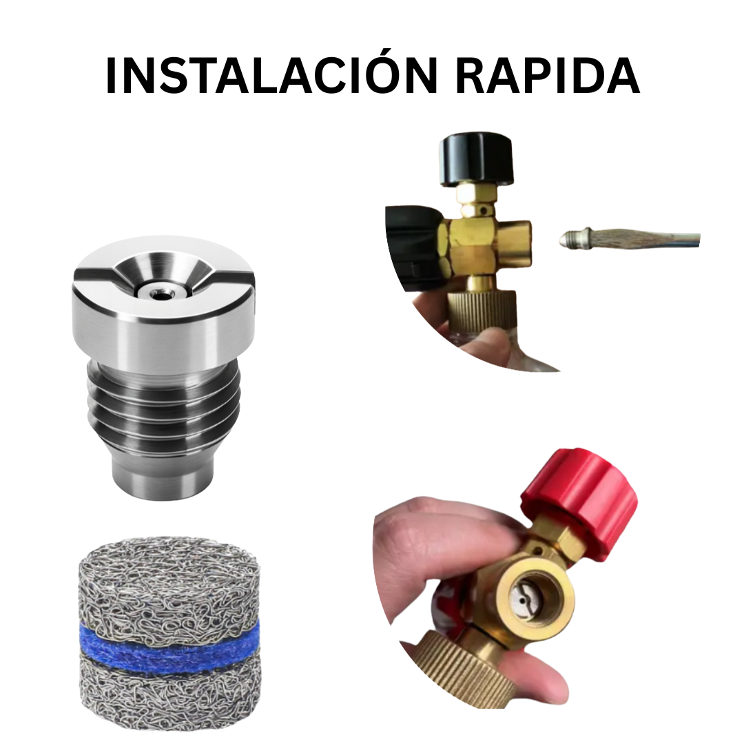 Boquilla / Orificio para Cañón de Espuma de Acero Inoxidable (Incluye Filtro) – Tamaños 1.0, 1.1, 1.25 y 1.4– Compatible con todos los cañónes de espuma / Foam Cannons